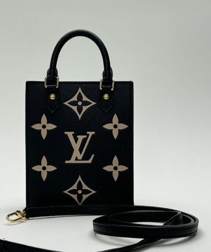 Louis Vuitton Petit Sac Plat 2020 in pelle nera Monogram Empreinte