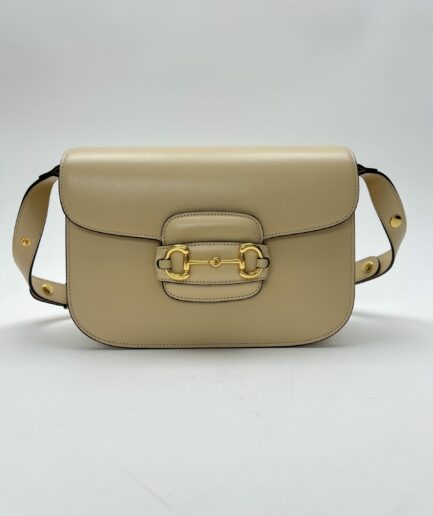 Gucci Horsebit 1955 Media borsa beige pelle