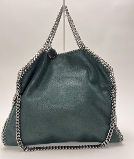 Stella McCartney Falabella Tote Verde con catena argentata