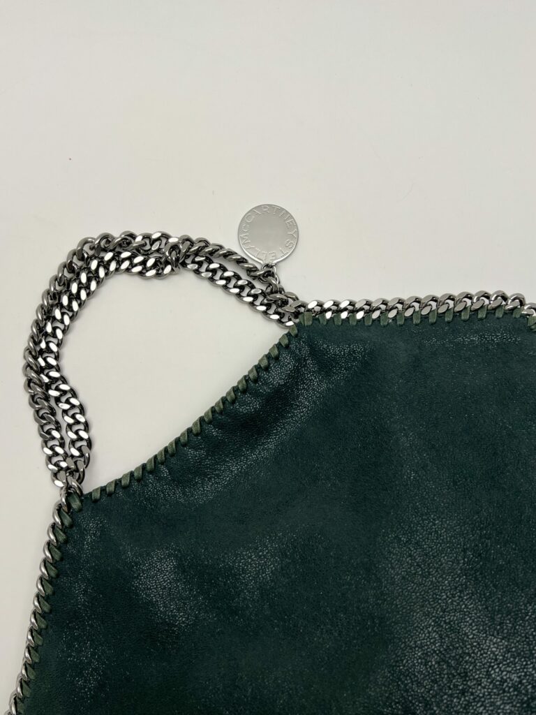 dettaglio tessuto Stella McCartney Falabella Tote Verde