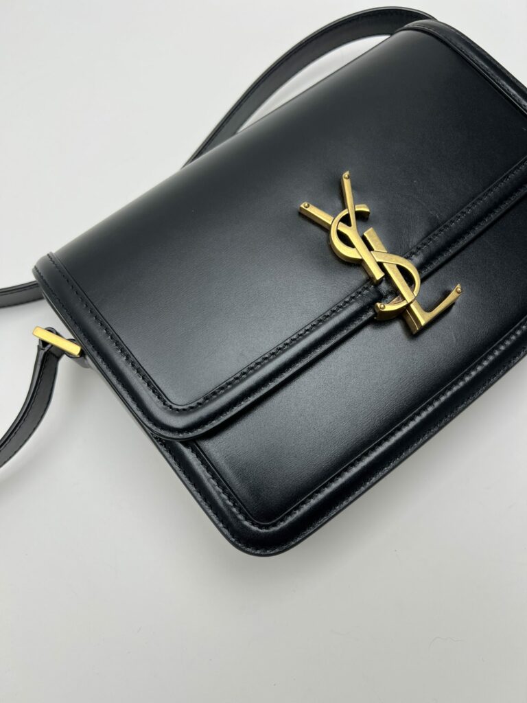 dettaglio pelle Saint Laurent Solferino Media Nera