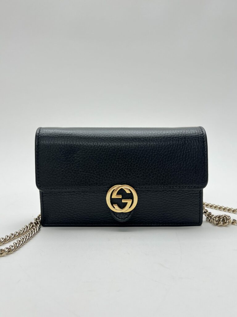 Gucci Interlocking WOC 2024 pelle martellata nera