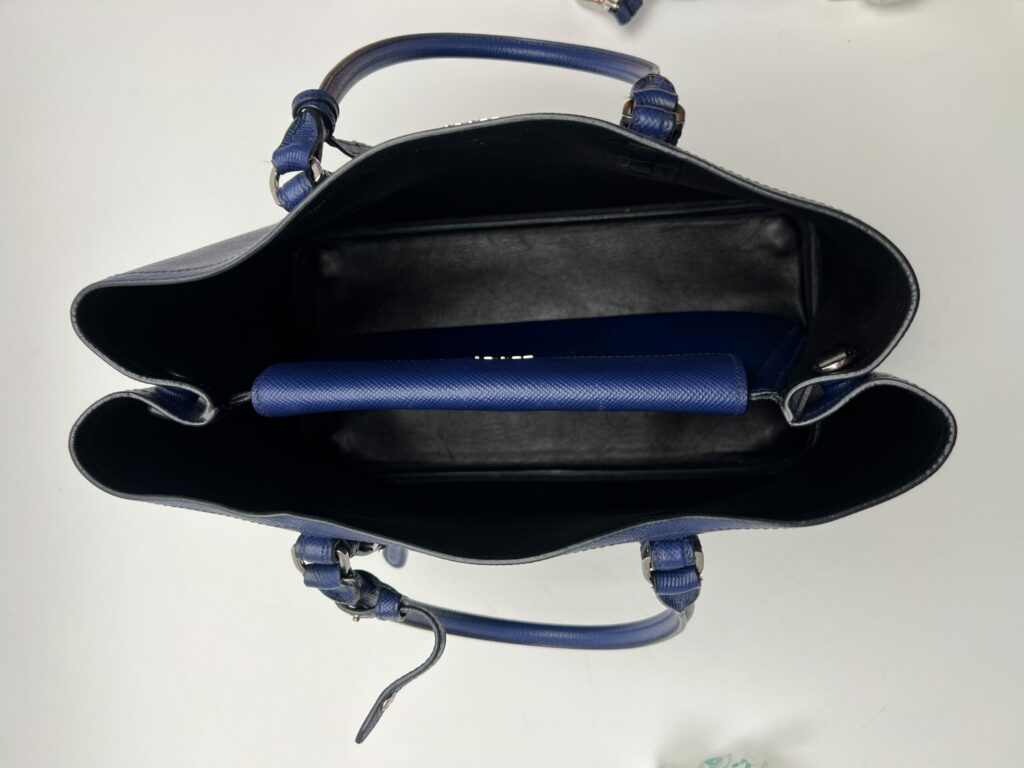 interno Prada Double Saffiano Blu