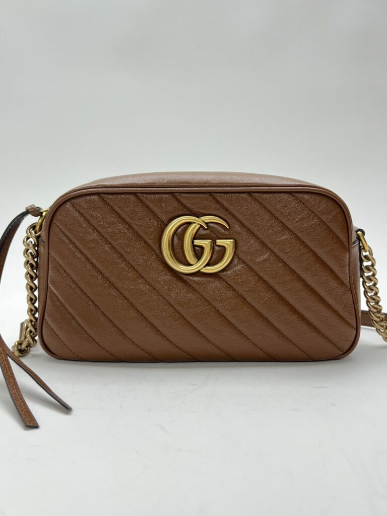 Gucci GG Marmont Camera Bag 2024 pelle marrone