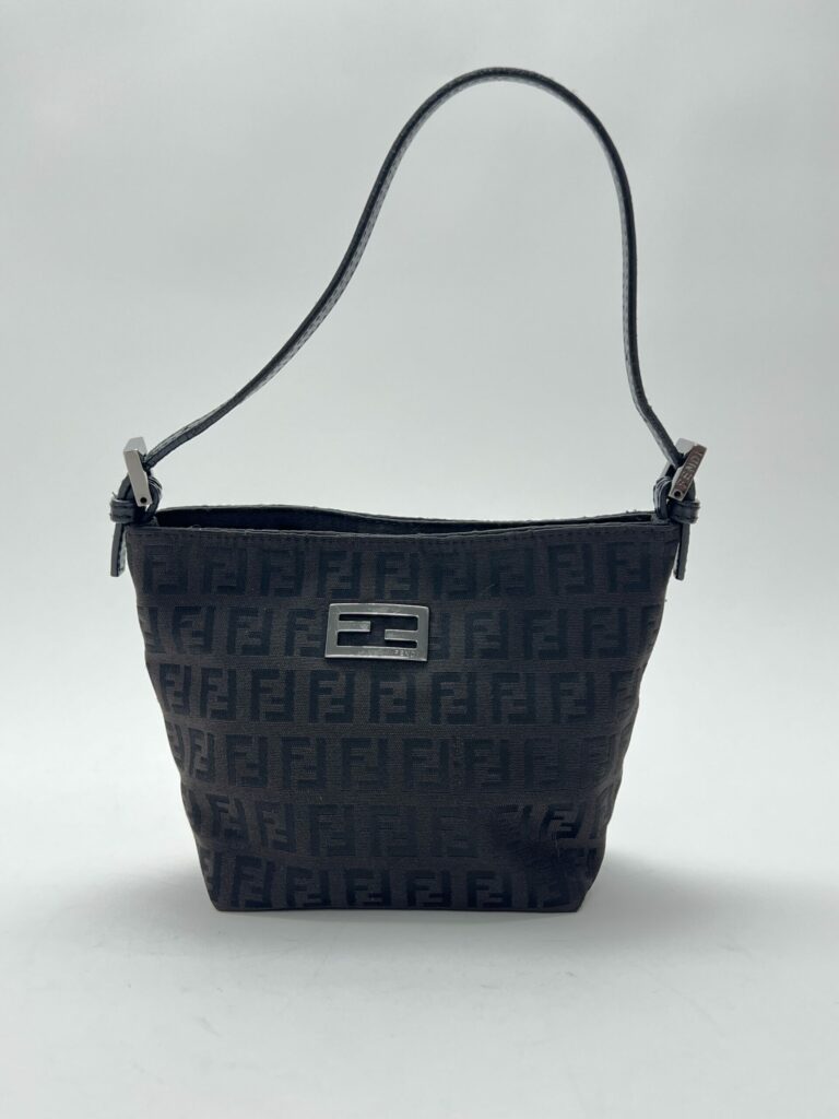 Fendi Pochette Vintage tessuto FF marrone testa di moro